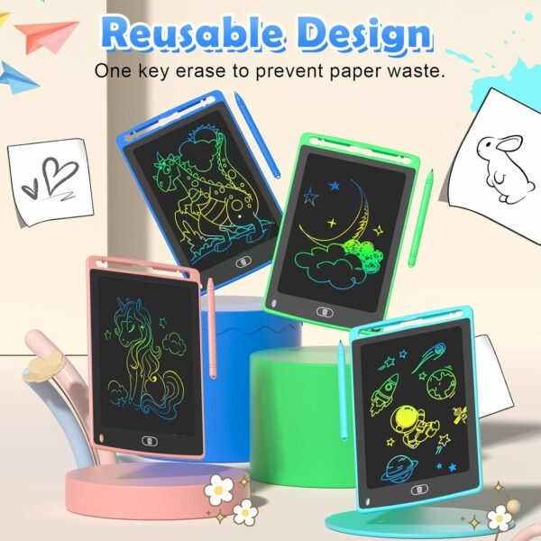4-Pack Color Drawing Tablets for Kids – Fun Learning & Doodling Boards - Image 5