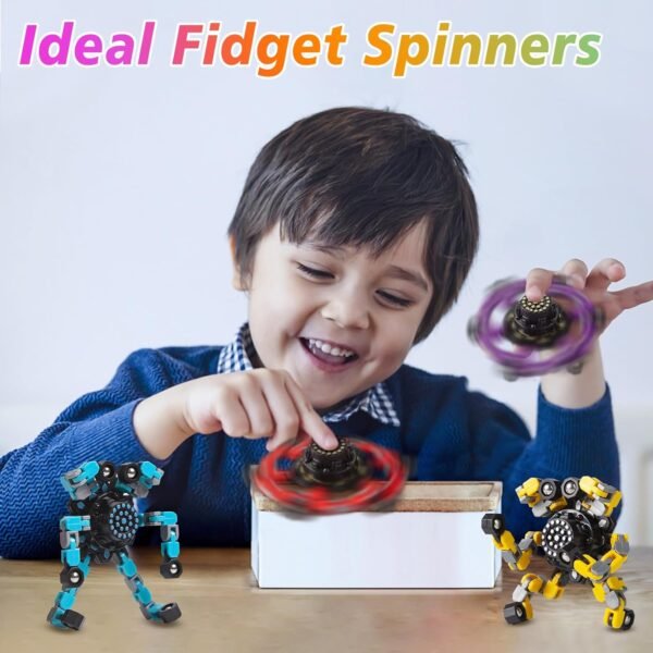 2-Pack Transformable Fidget Spinners – Stress Relief Toys for All Ages - Image 2