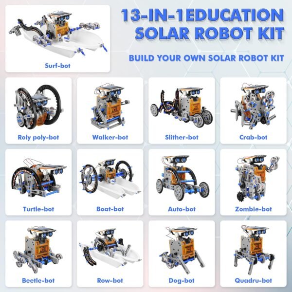 13-in-1 Solar Robot Kit – STEM Building Toy for Kids Ages 8–12 - Image 3