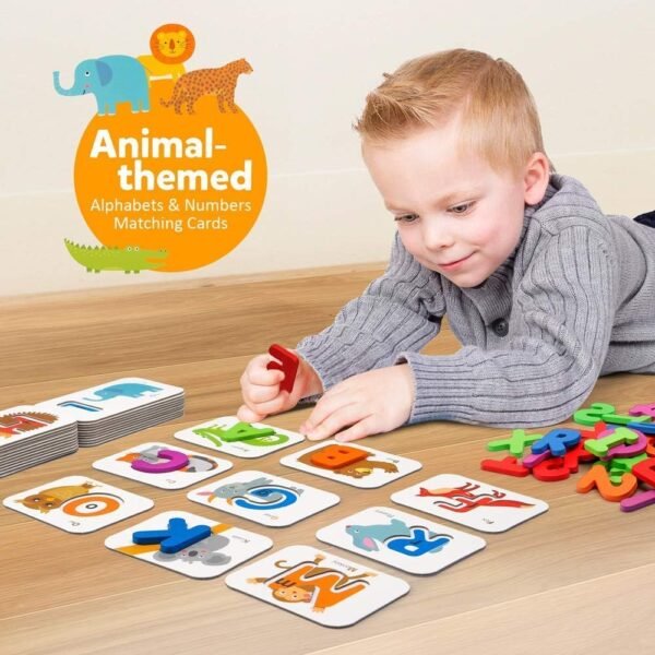 Alphabet and Number Flash Card Puzzle Set – Montessori Matching Game - Image 2