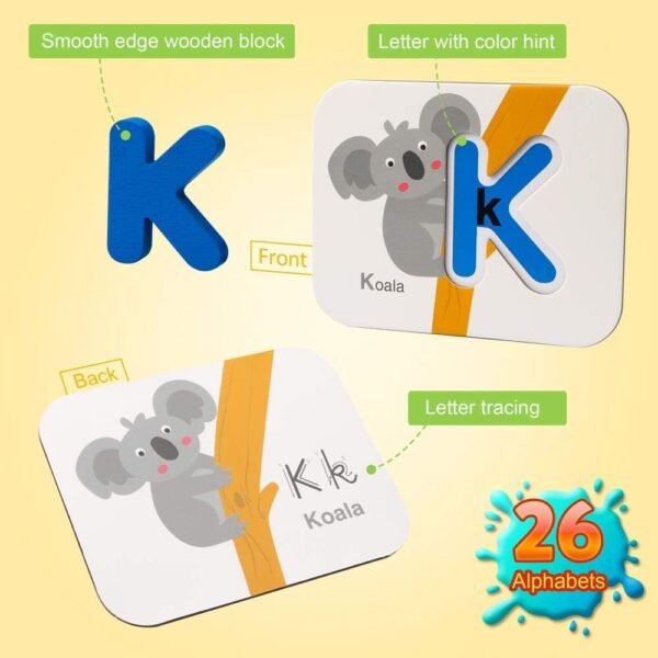 Alphabet and Number Flash Card Puzzle Set – Montessori Matching Game - Image 4