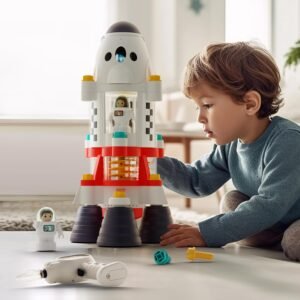 Space Rocket Playset with Buildable Shuttle and Astronauts – STEM Toy