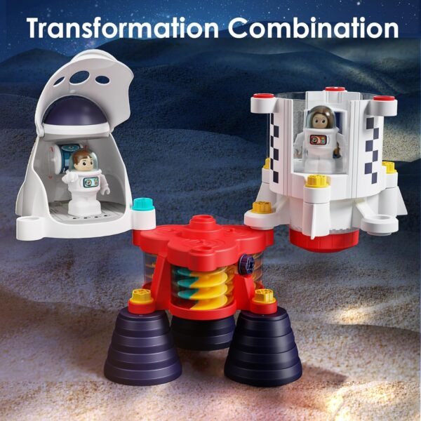 Space Rocket Playset with Buildable Shuttle and Astronauts – STEM Toy - Image 4
